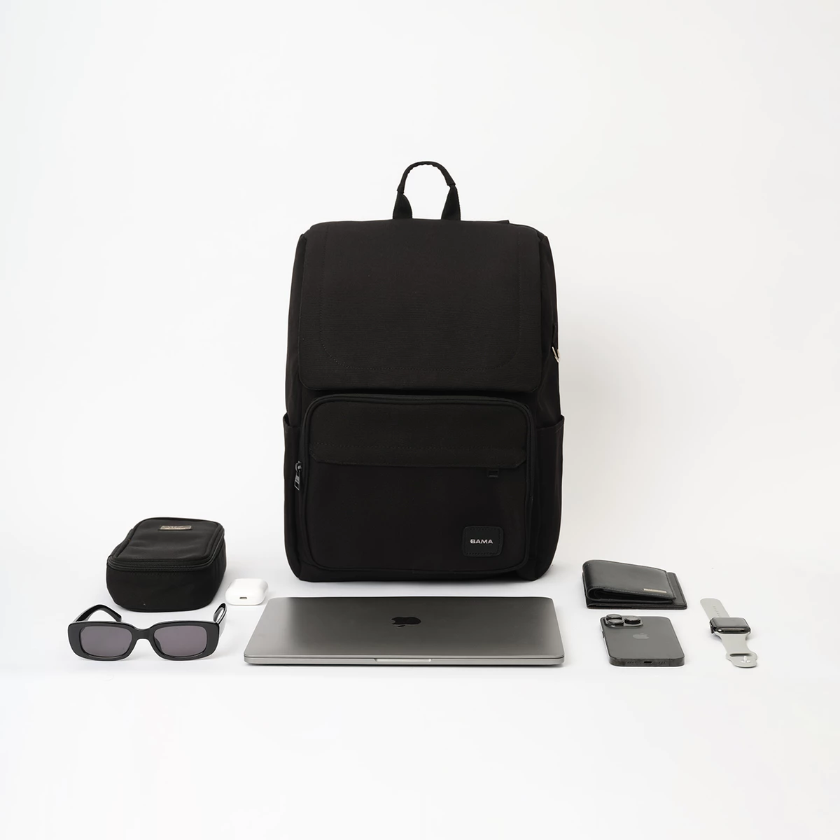 Balo nam nữ đi học đi làm BAMA Solid Backpack chống nước nhiều ngăn đựng laptop 13 14 15.6 inch