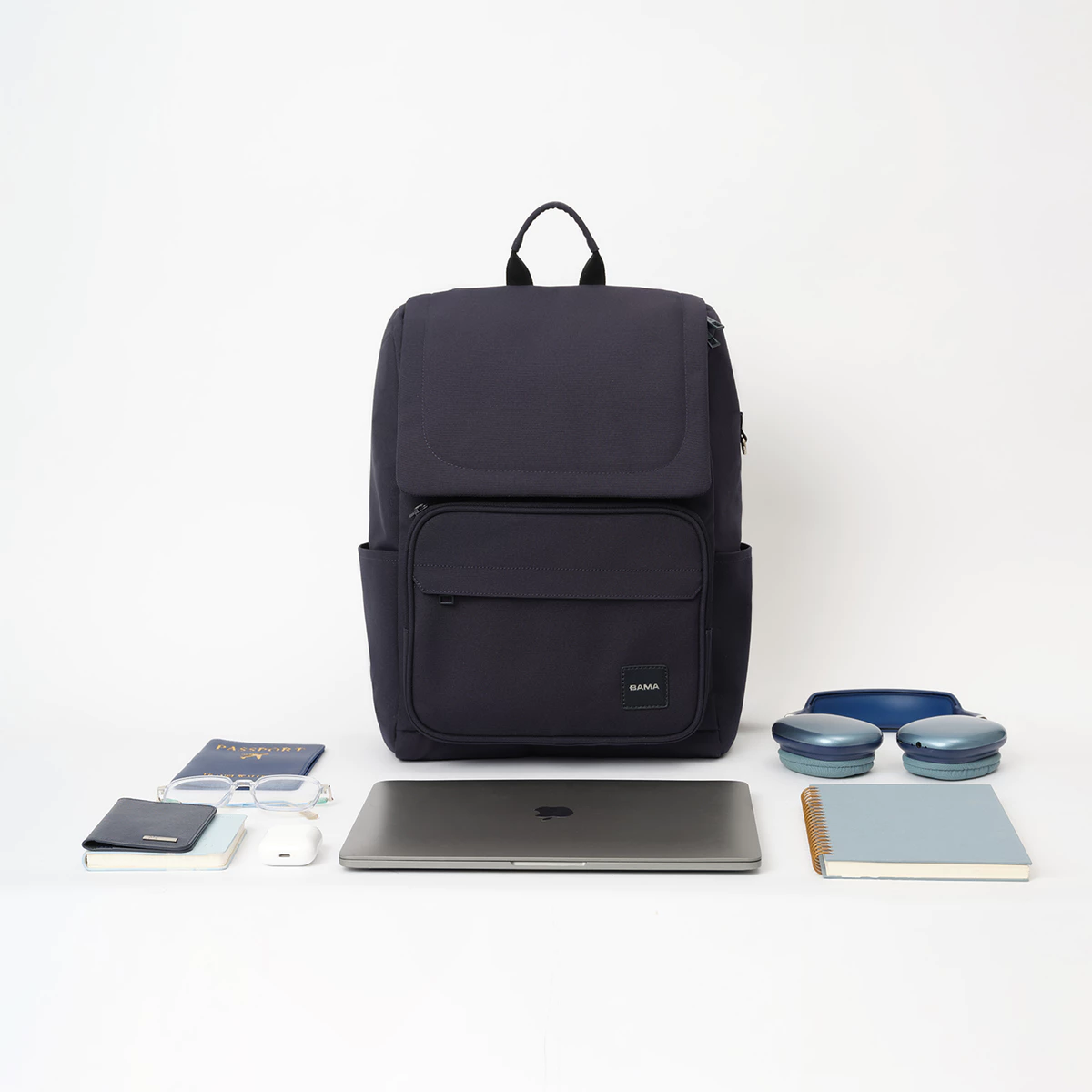 Balo nam nữ đi học đi làm BAMA Solid Backpack chống nước nhiều ngăn đựng laptop 13 14 15.6 inch