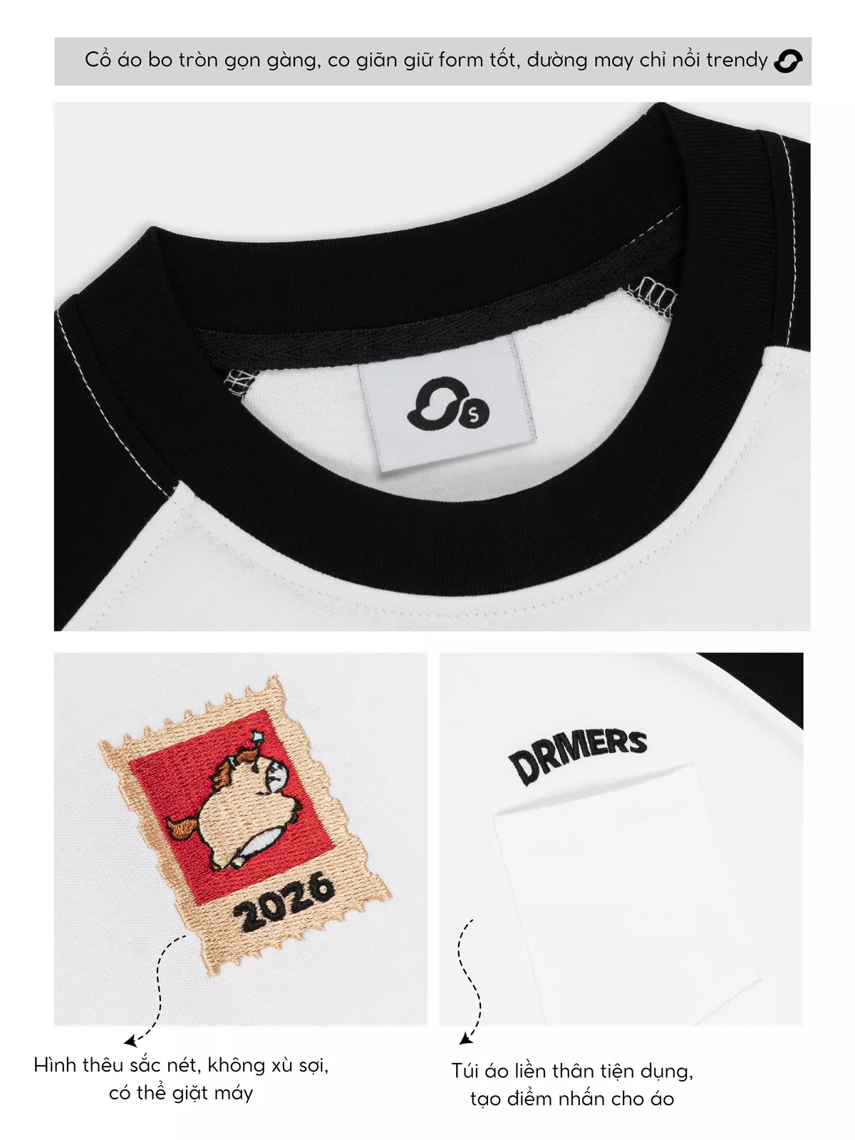 Áo Thun Tay Dài Raglan Outerity Foal 26 Form Boxy Cotton 100% Nam Nữ Unisex/DREAM HORSE COLLECTION 2026