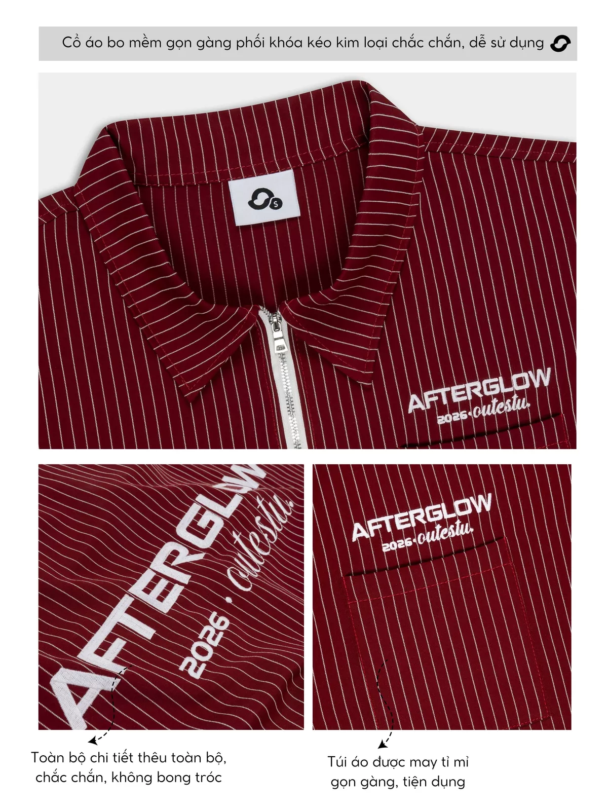 Áo Sơ Mi Tay Lỡ Kẻ Sọc Outerity Afterglow Nam Nữ Unisex / DREAM HORSE COLLECTION 2026