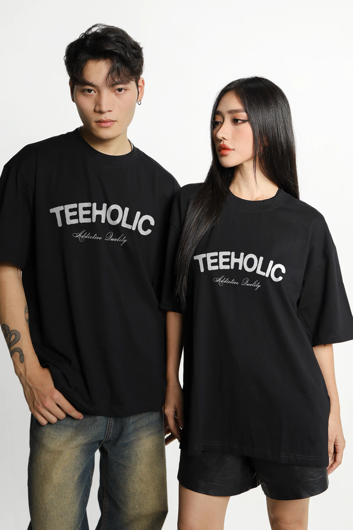 Áo Thun Nam Nữ TEEHOLIC In Chữ "Addictive Quality" Cotton Cao Cấp Áo Phông Local Brand - I06