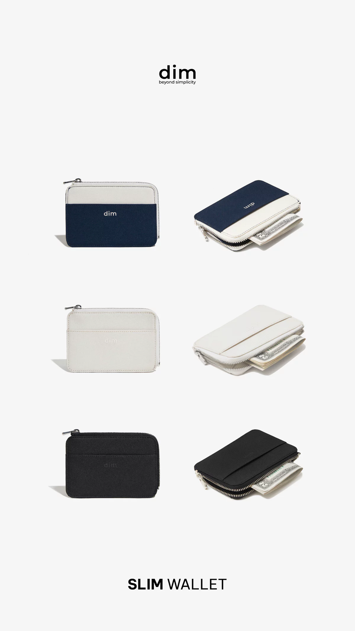 Ví vải DIM Slim Wallet - 3 màu