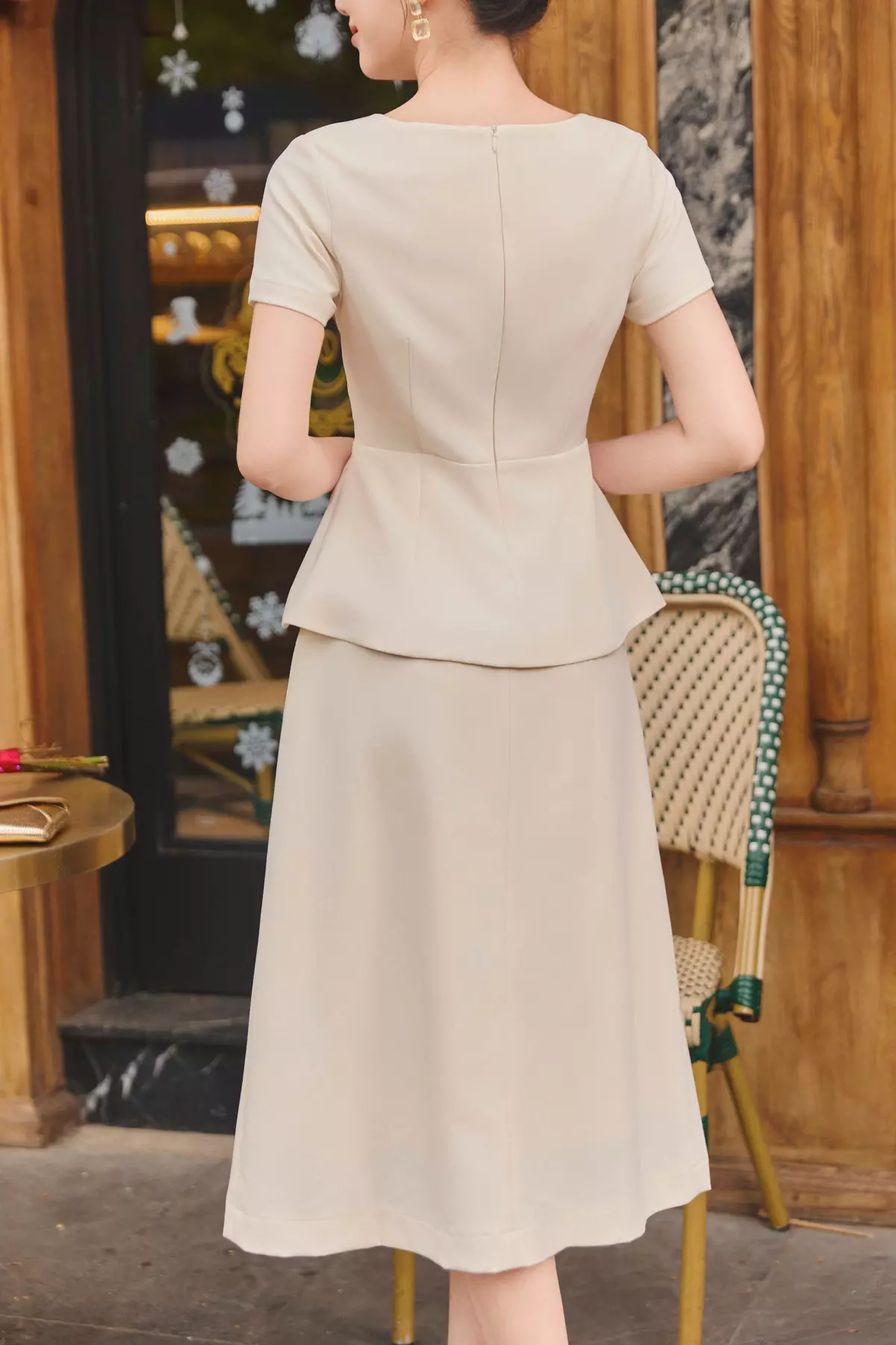 Áo Peplum Nữ GUMAC Cổ Ngang Có Đính Hoa 3D Có Đánh Hông Nhẹ Che Khuyết Điểm Tốt AG07104