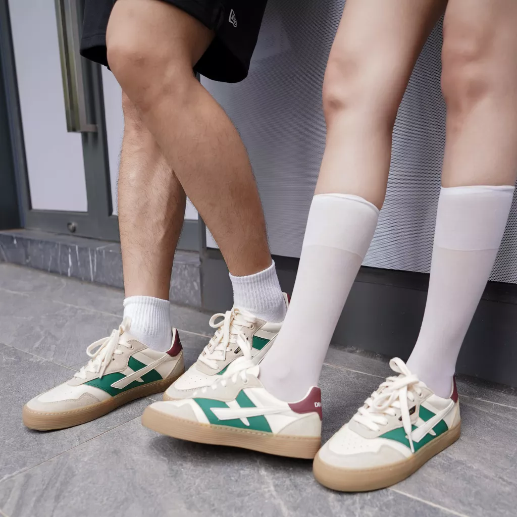 Giày Sneaker Nam Nữ DC48 URBAN MOSS Dincox Shoes Đế Bằng - Da phối Suede Cao Cấp