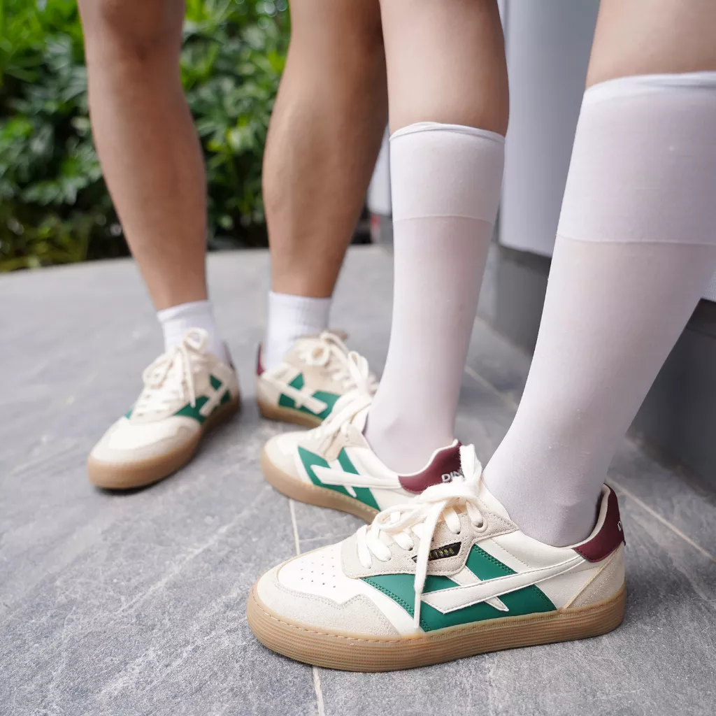 Giày Sneaker Nam Nữ DC48 URBAN MOSS Dincox Shoes Đế Bằng - Da phối Suede Cao Cấp