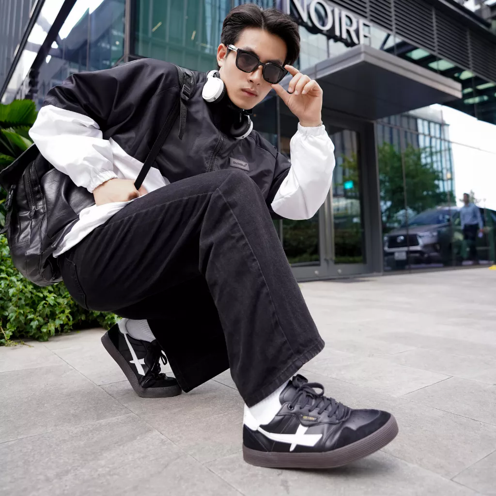 Giày Sneaker Nam Nữ DC48 SHADOW MOVE Dincox Shoes Đế Bằng - Da phối Suede Cao Cấp