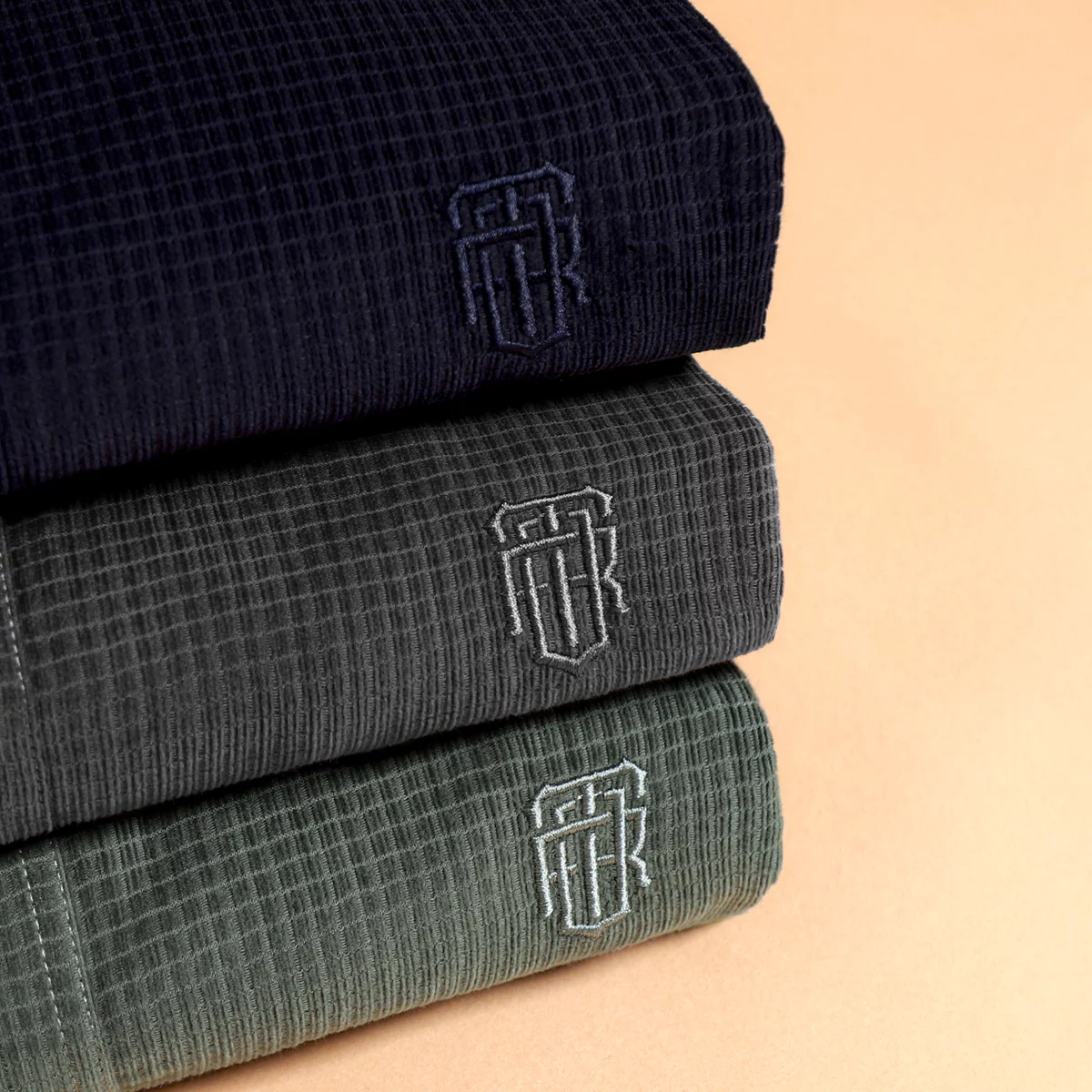 Sơ mi dài tay RIBBED SHIRT TORANO nhung tăm regularfit thêu logo ngực mềm mại, thoáng khí GATB302