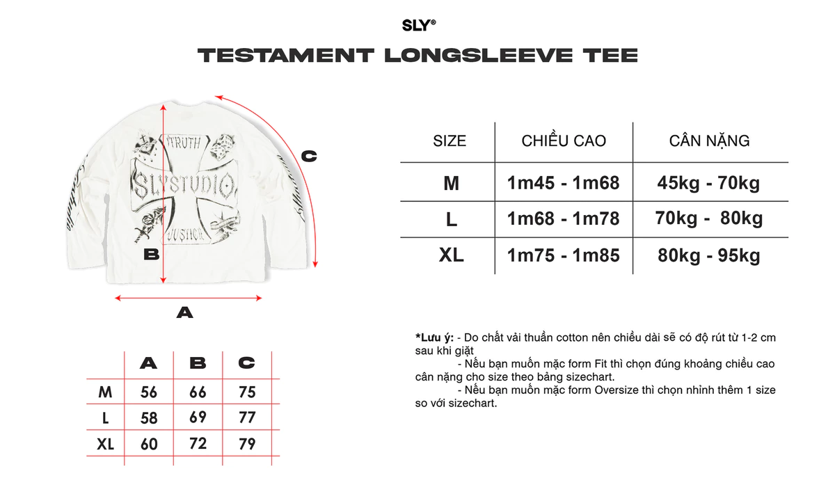 Áo thun tay dài SLY Testament White