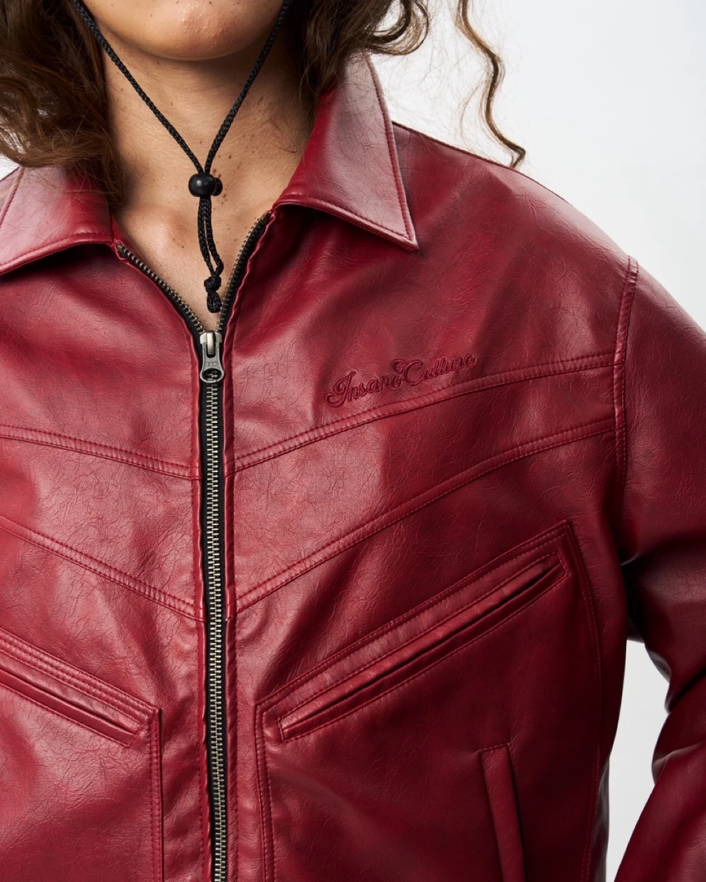 Áo Khoác Da InsaneClo NOIR LEATHER JACKET Form Boxy Chất Liệu Da Nhập