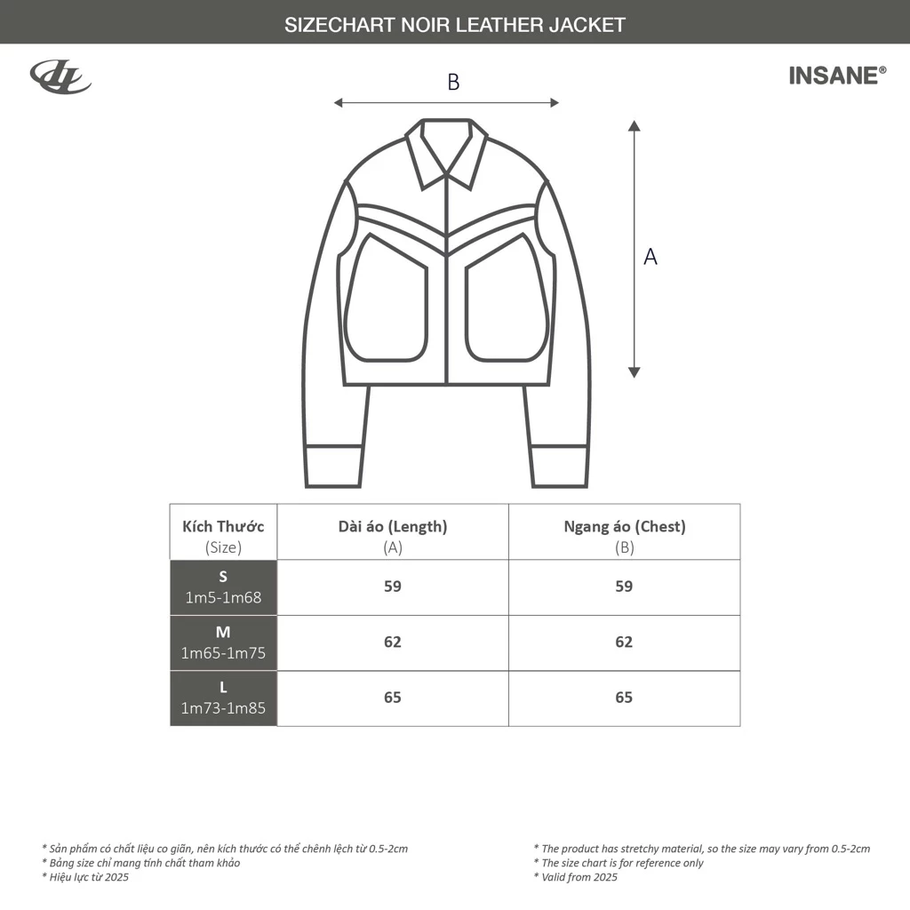 Áo Khoác Da InsaneClo NOIR LEATHER JACKET Form Boxy Chất Liệu Da Nhập