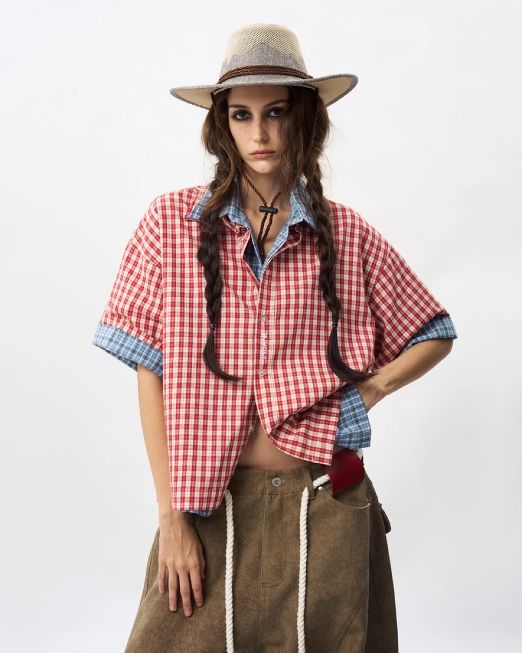 Áo Sơmi InsaneClo WILD LUCK PLAID SHIRT Form Boxy Unisex Vải Sơmi Nhập
