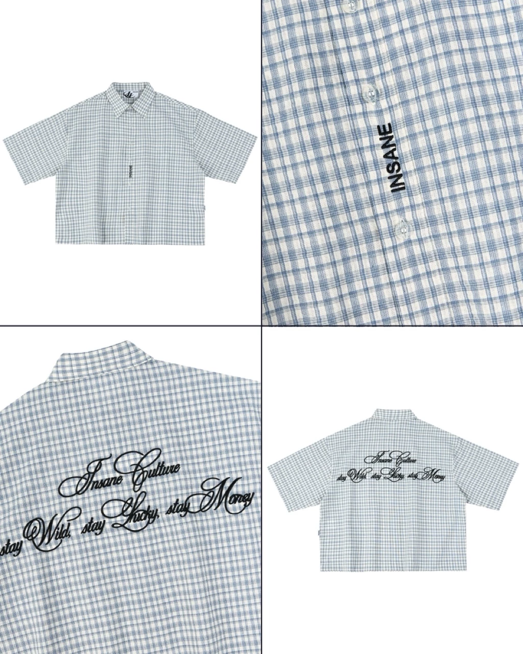 Áo Sơmi InsaneClo WILD LUCK PLAID SHIRT Form Boxy Unisex Vải Sơmi Nhập