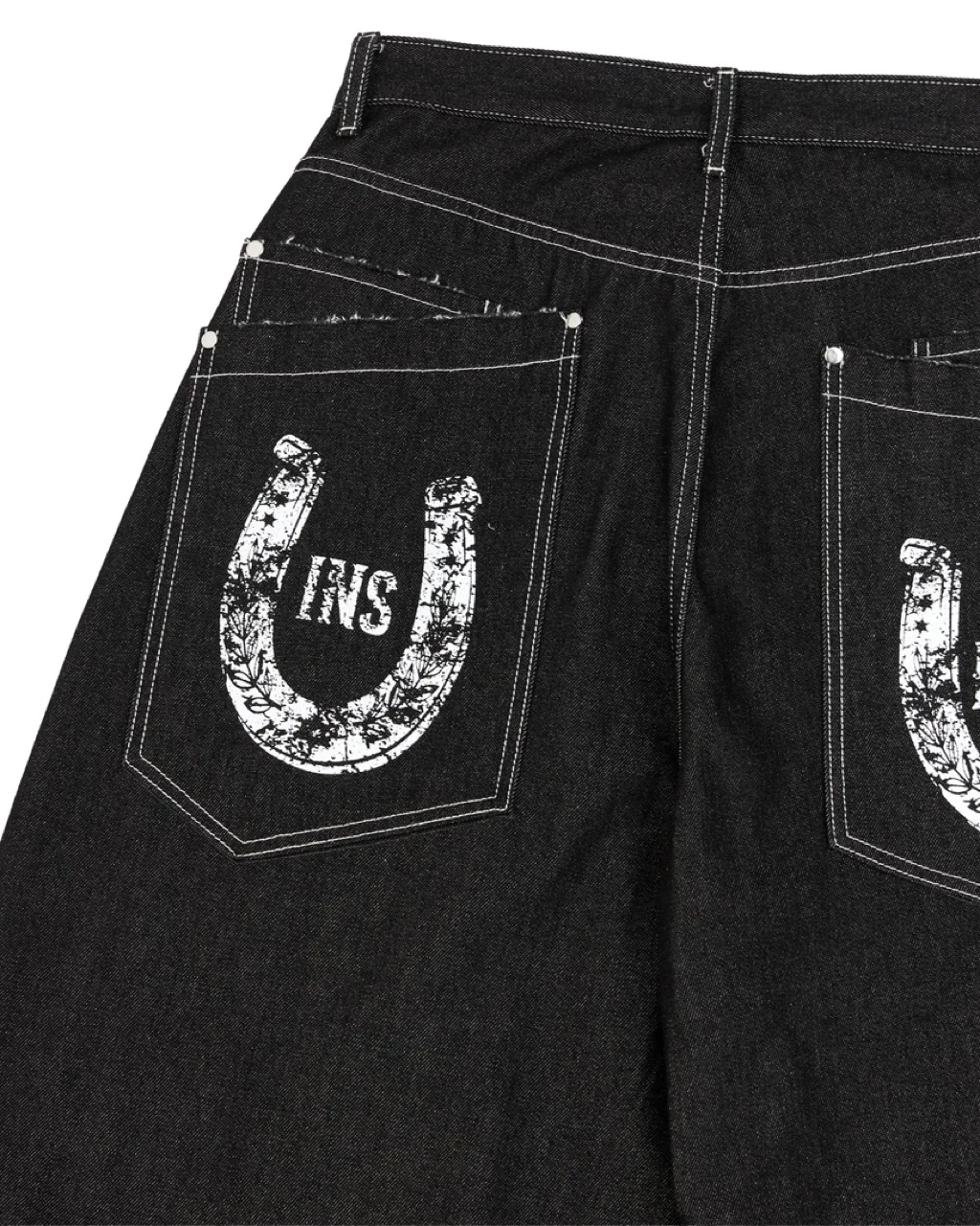 Quần Dài Denim InsaneClo HORSESHOE PANTS Form Baggy Unisex Chất Liệu Denim
