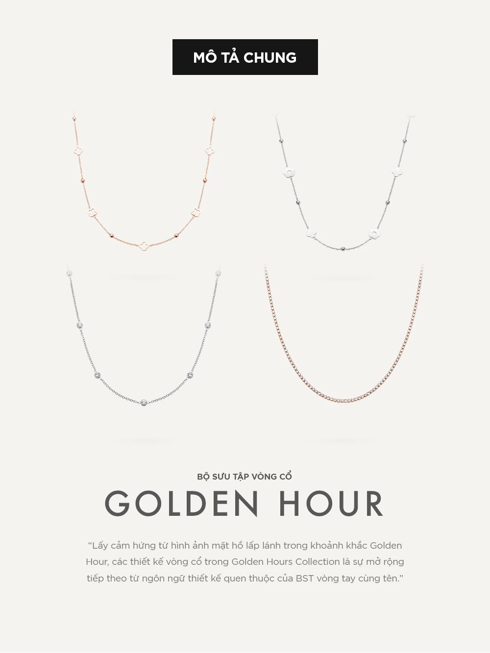 Dây Chuyền nữ Curnon Emily "Golden Hour" Collection - Trang Sức Phong Cách, Tinh Tế - Chất Liệu Thép Không Gỉ