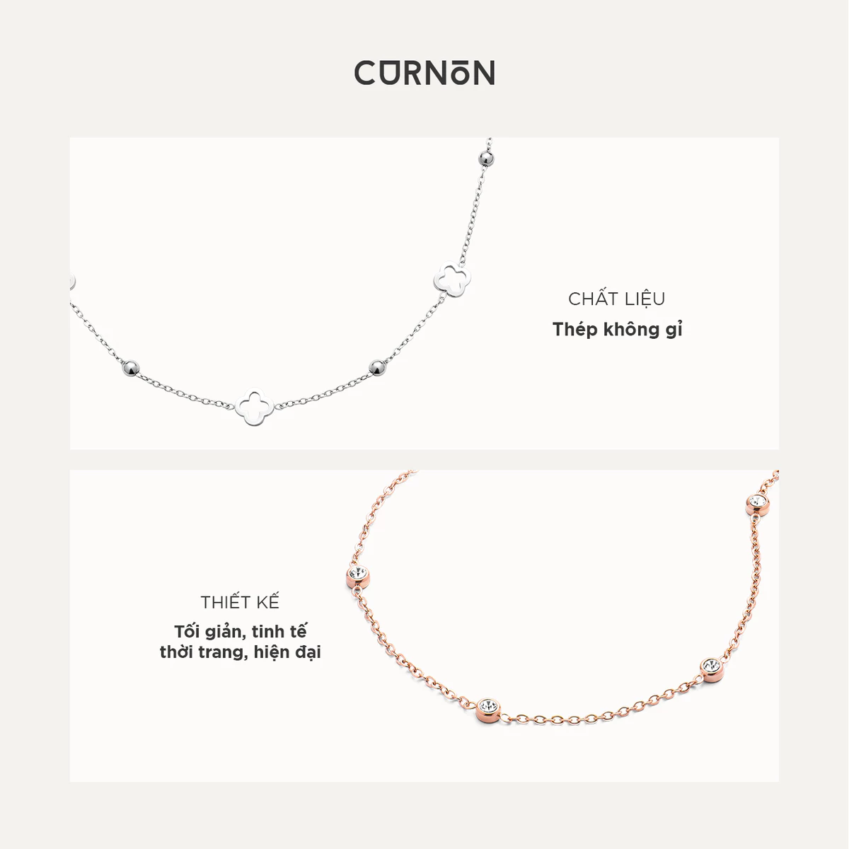 Bộ Sưu Tập Dây Chuyền nữ Curnon "Golden Hour" Collection - Trang Sức Phong Cách, Tinh Tế - Chất Liệu Thép Không Gỉ