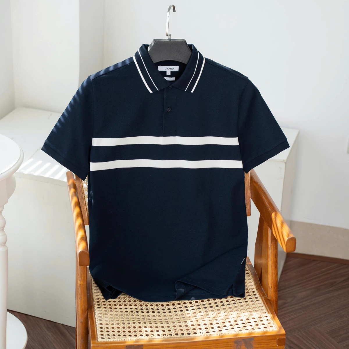 Áo polo CROSSOVER POLO TORANO kẻ bo tay lịch thiệp, thoải mái, chống tĩnh điện GSTP068