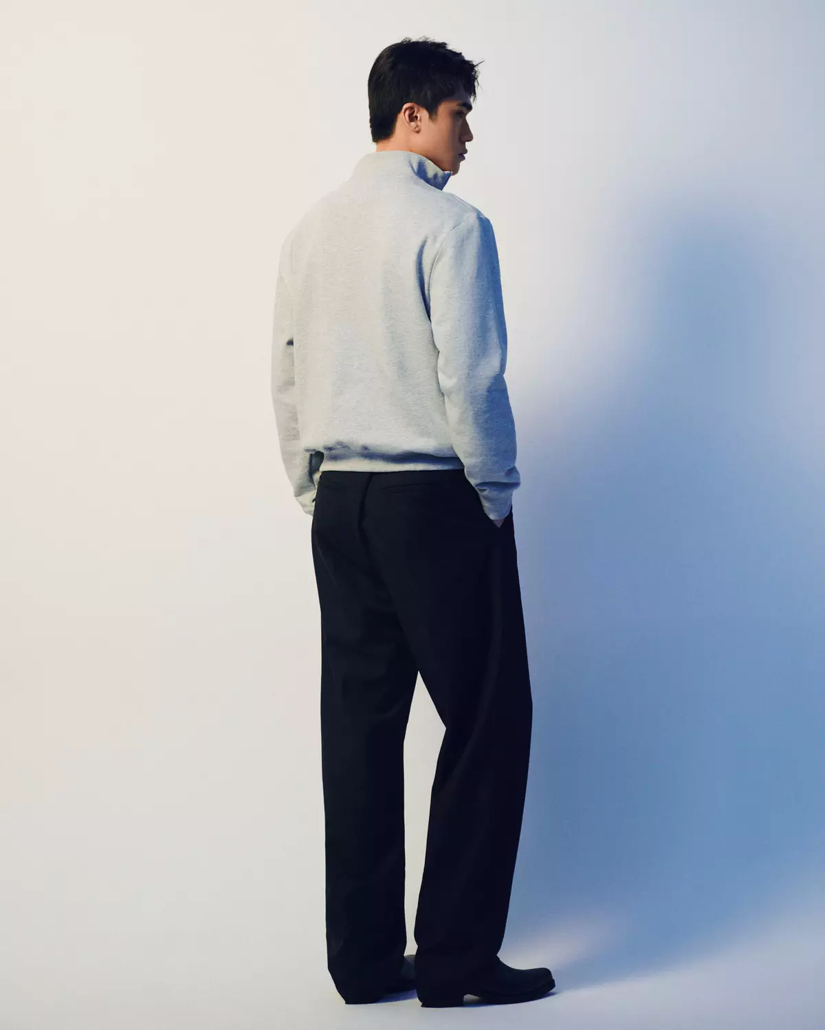 Eleven - Áo Nỉ Unisex Nam Nữ Cổ Khóa Kéo Thêu Mono | Màu Xám
