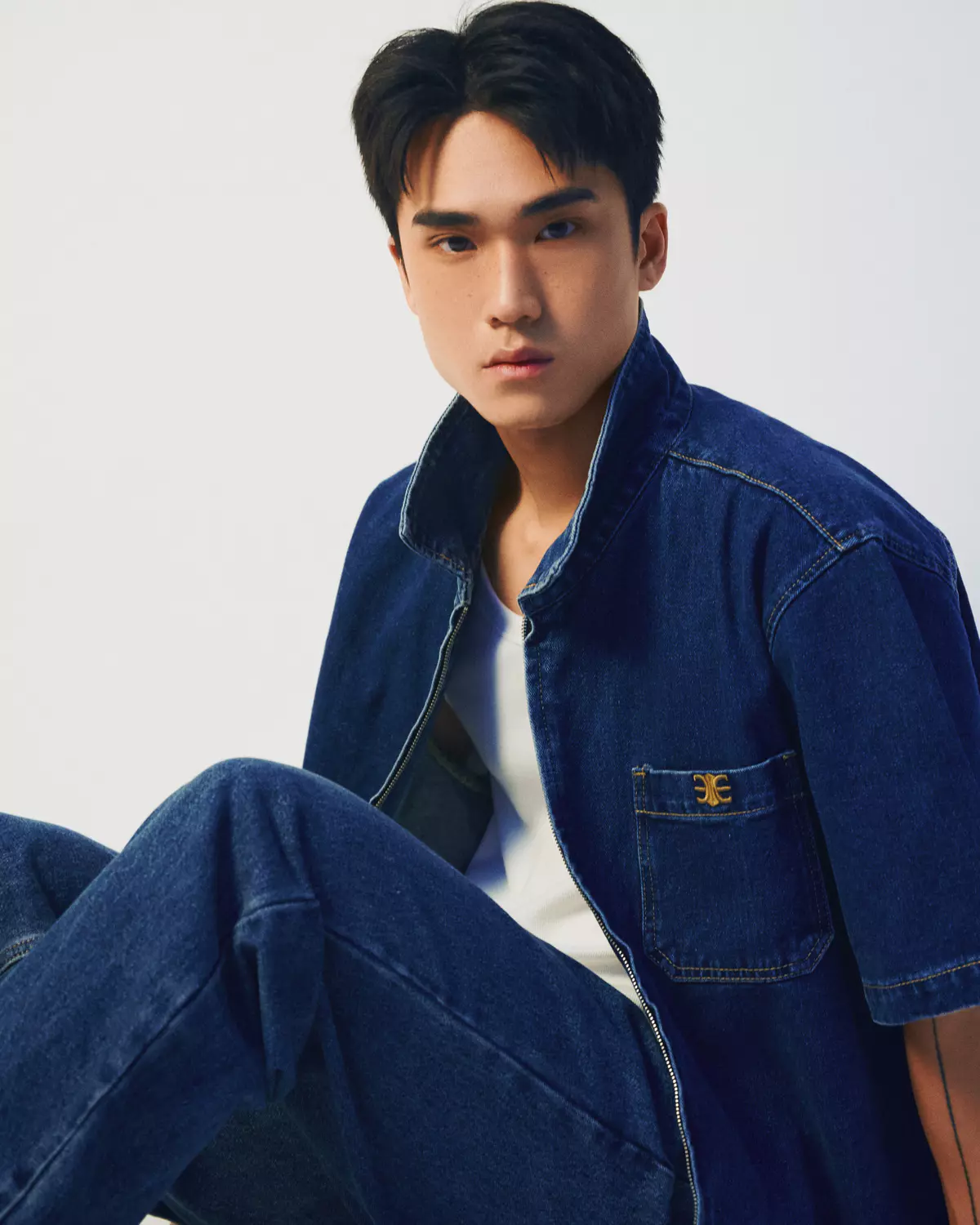 Eleven - Áo Sơ Mi Denim Khoá Kéo | Màu Xanh Dương