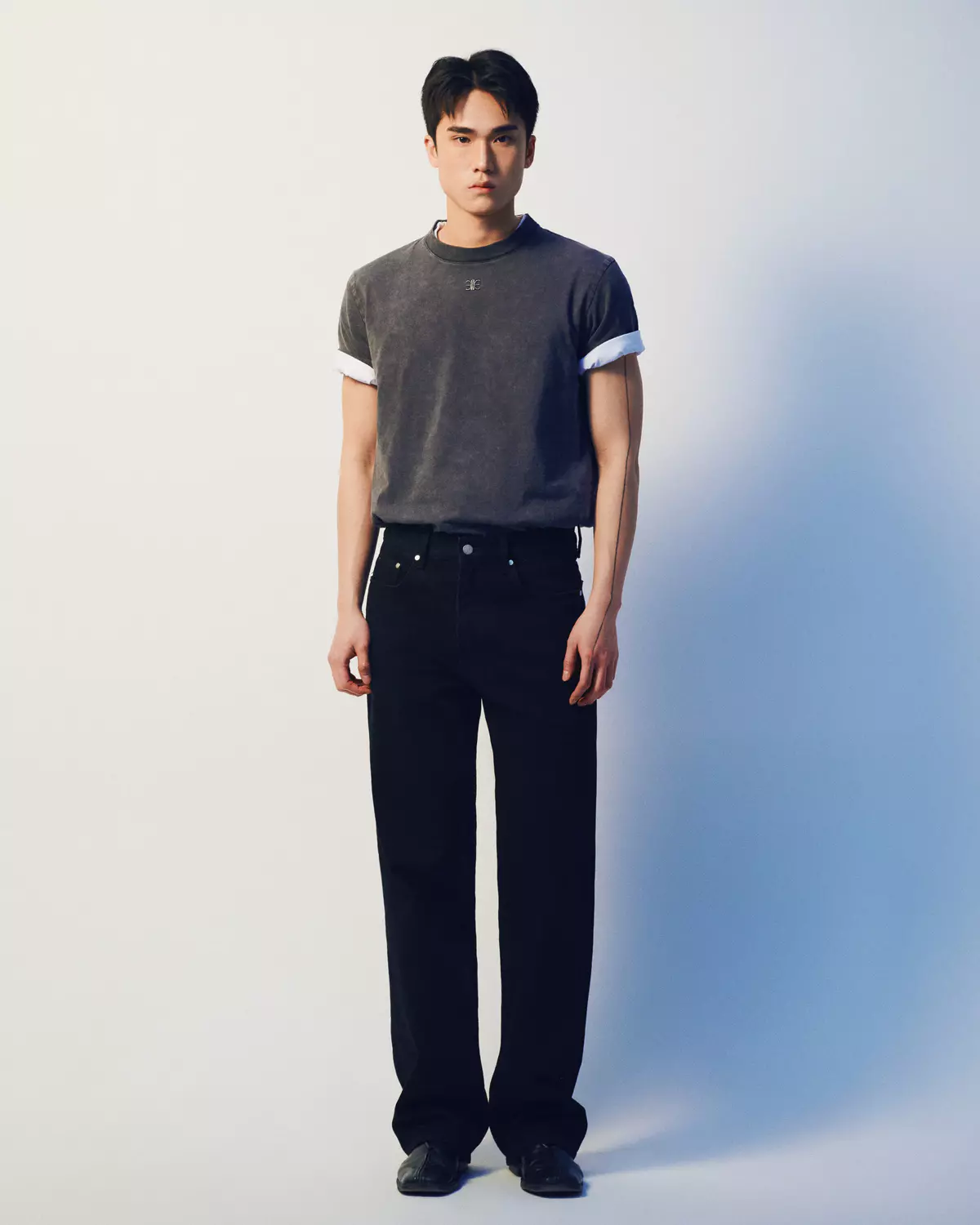 Eleven - Áo Thun Unisex Nam Nữ Hiệu Ứng Wash Thêu Mono | Màu Xám ( Wash )