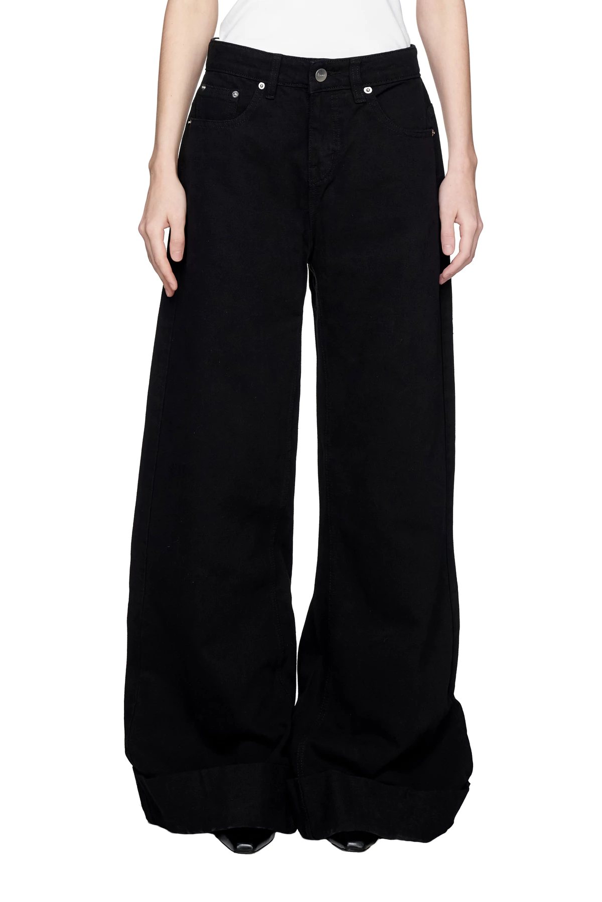 Eleven - Quần Jeans xắn lai Roll Up - màu đen