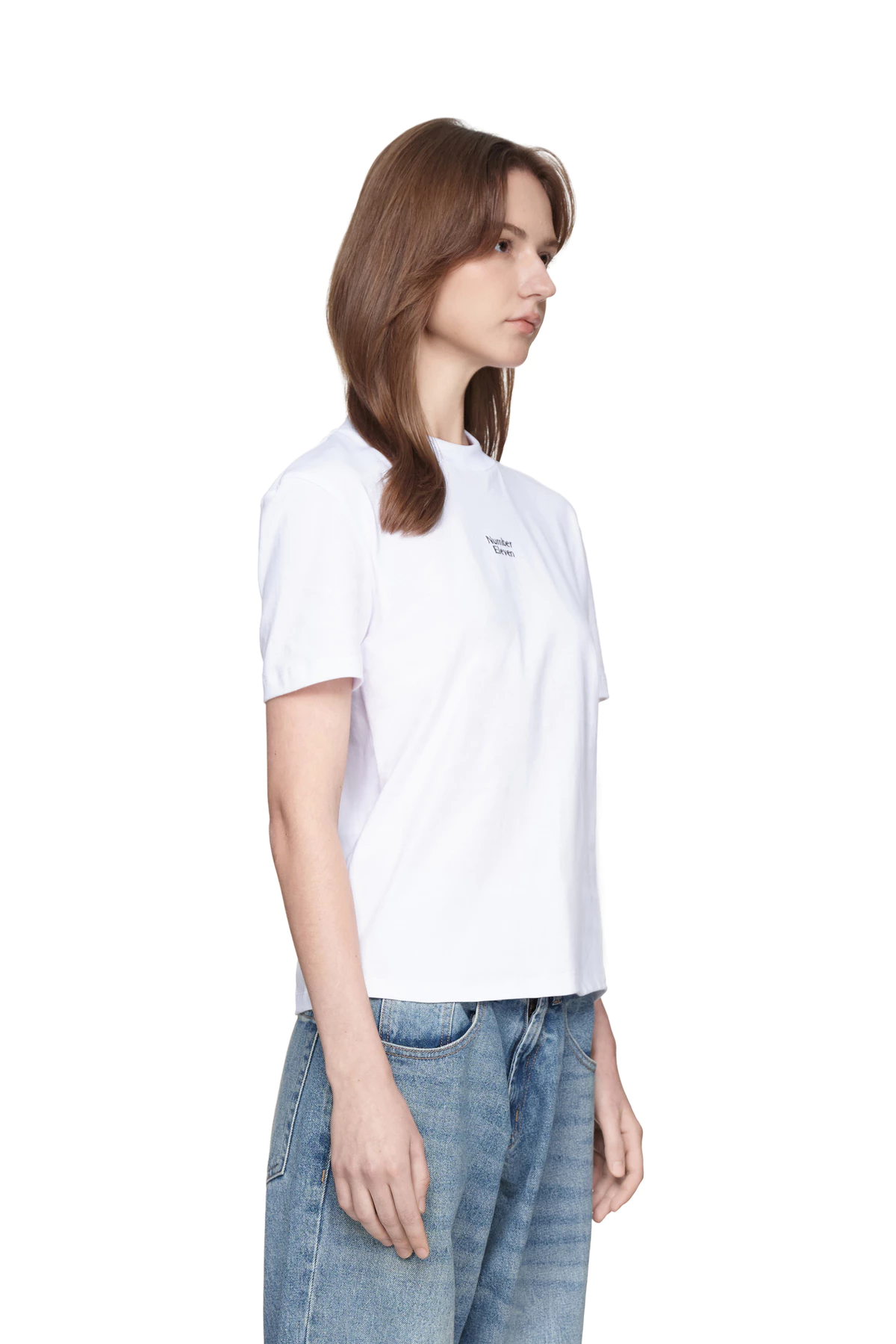 Eleven - Áo Thun Nữ Baby Tee In Number Eleven Dọc | Màu Trắng