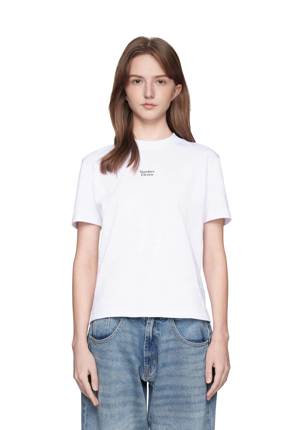 Eleven - Áo Thun Nữ Baby Tee In Number Eleven Dọc | Màu Trắng