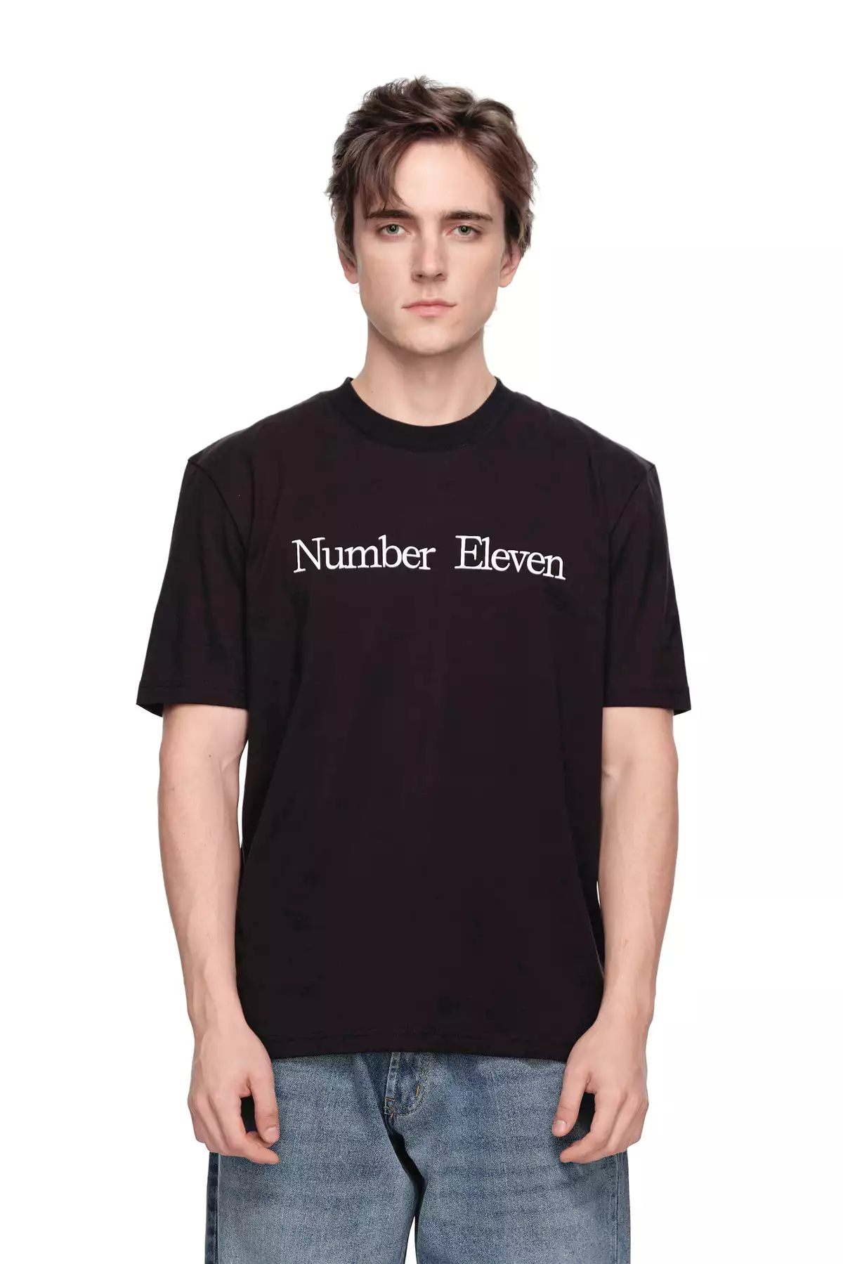 Eleven - Áo Thun Unisex Nam Nữ In Chữ Number Eleven Ngang | Màu Đen