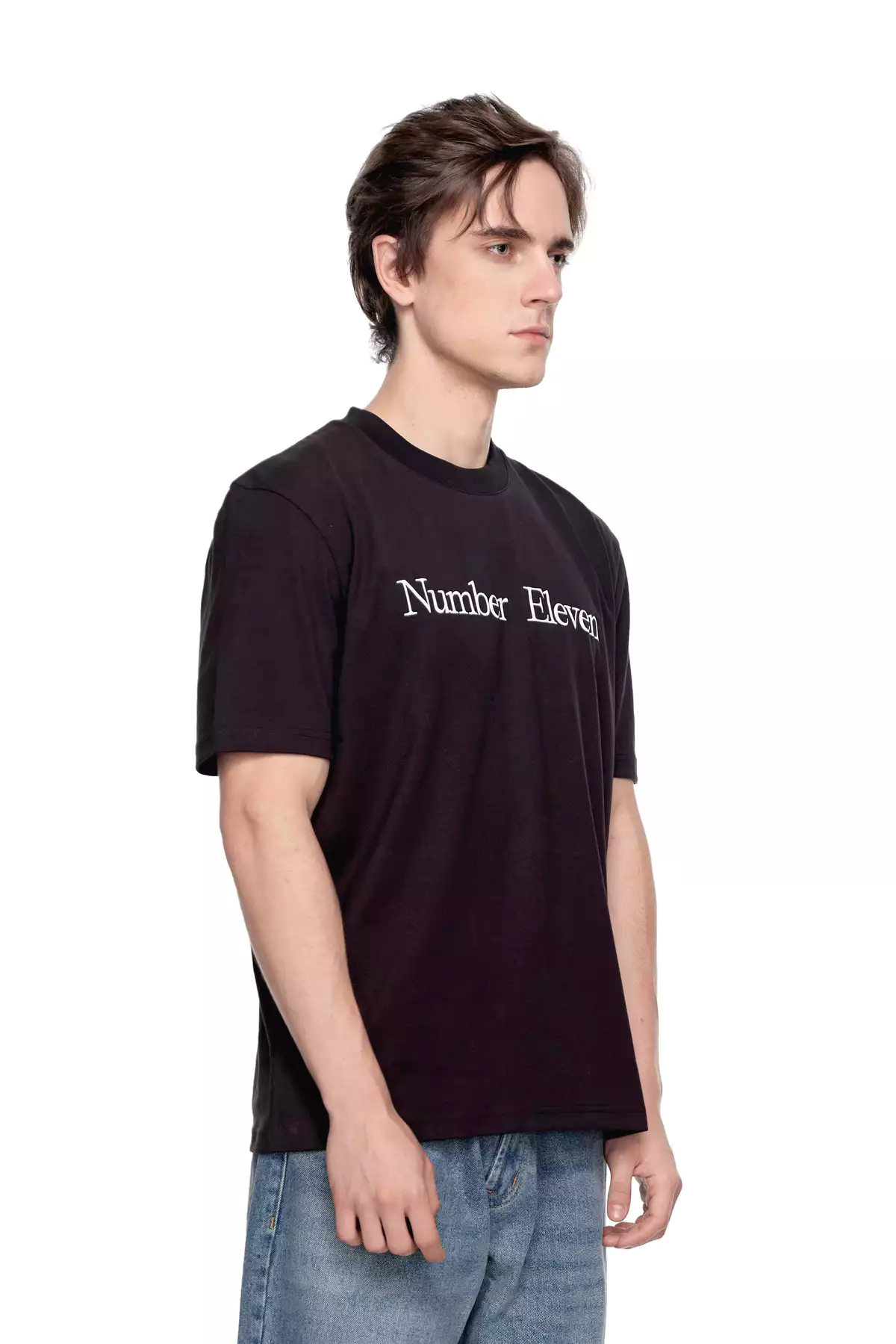 Eleven - Áo Thun Unisex Nam Nữ In Chữ Number Eleven Ngang | Màu Đen