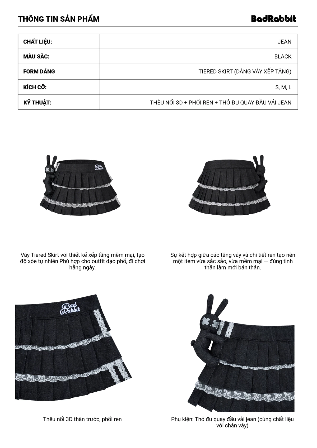 Váy Noir Rabbit - Local Brand Chính Hãng