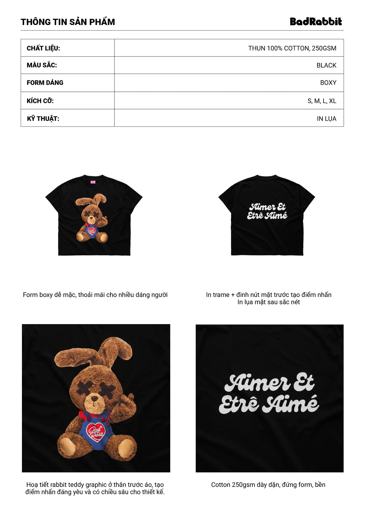Áo Thun Aimer Boxy Rabbit Tee - Local Brand Chính Hãng