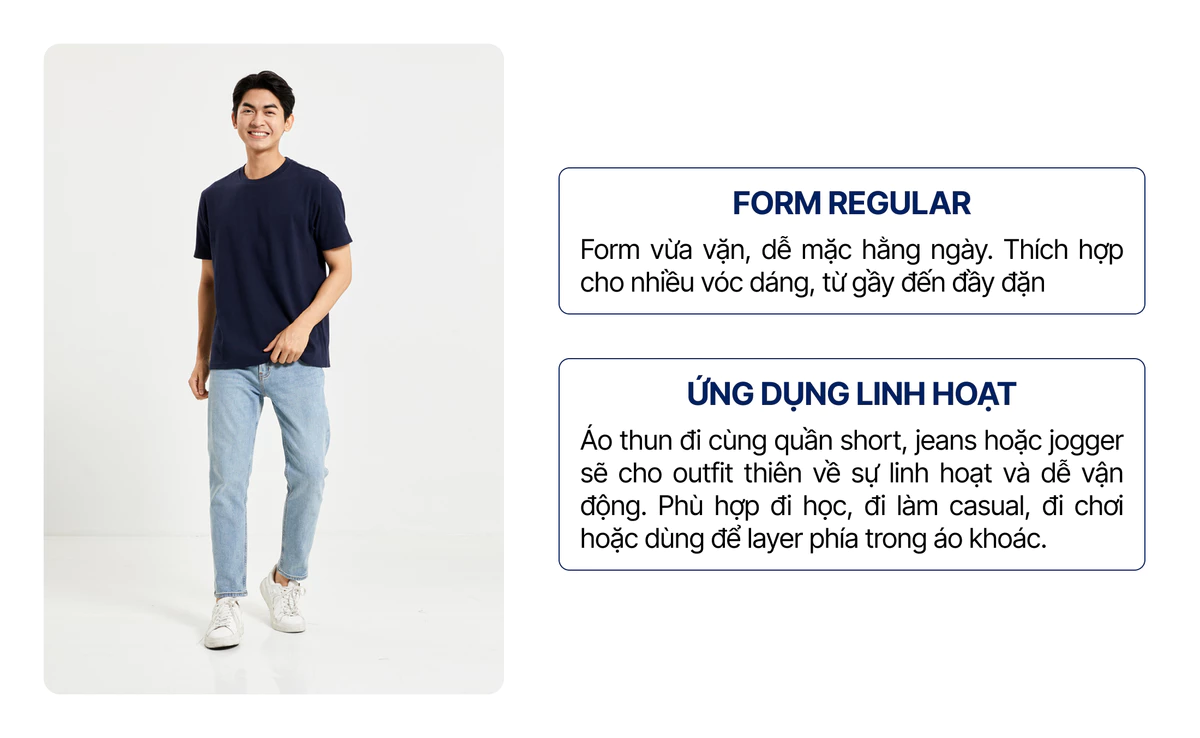 Áo thun nam trơn cổ tròn ICONDENIM, áo phông trơn vải cotton lightweight thoáng mát, siêu nhẹ, form regular ATID0190