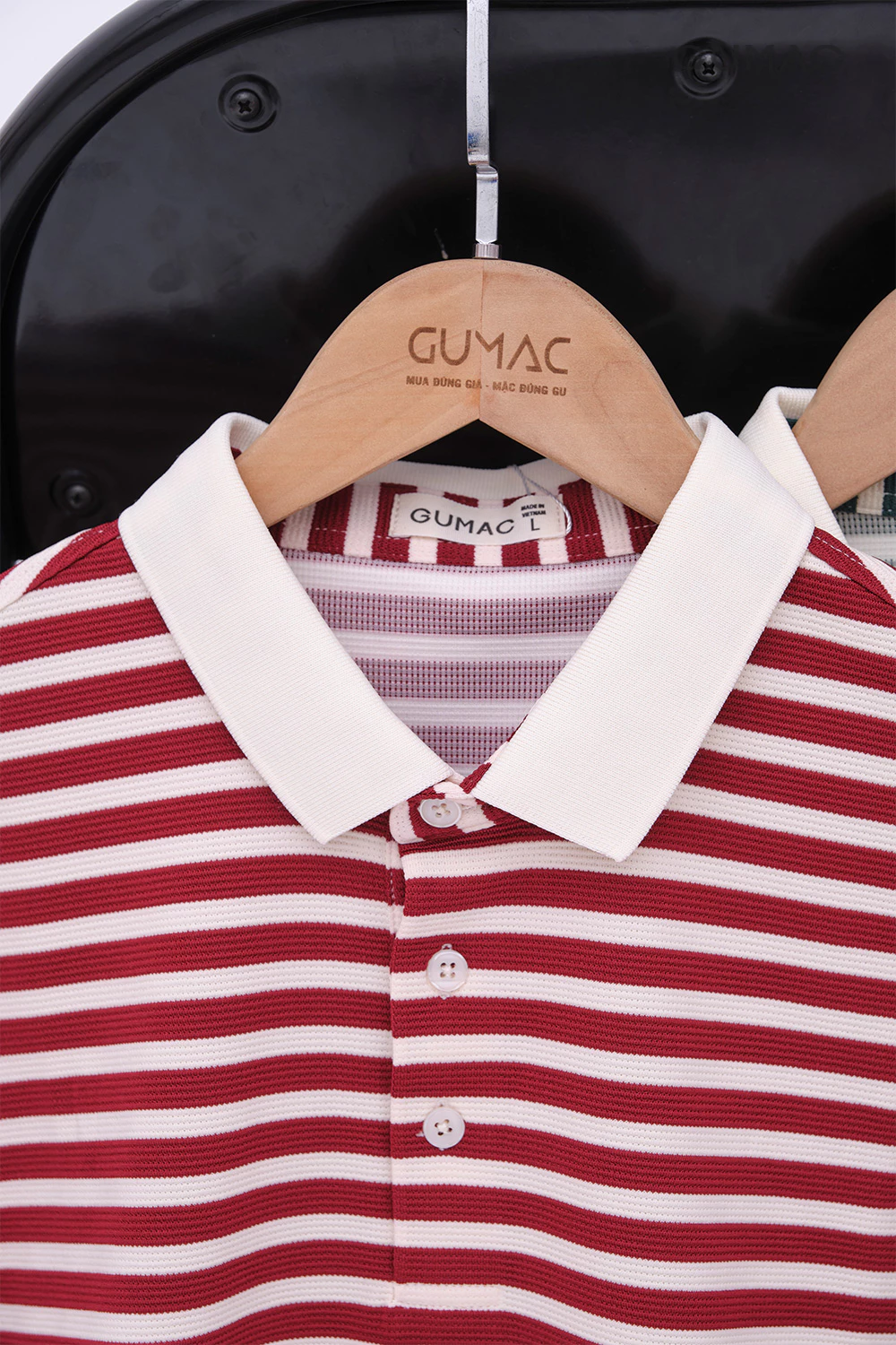 Áo Polo Nam GUMAC Áo Thun Nam Có Cổ Phom Suông Họa Tiết Kẻ Sọc Chất Thun Co Giãn PLNF01012