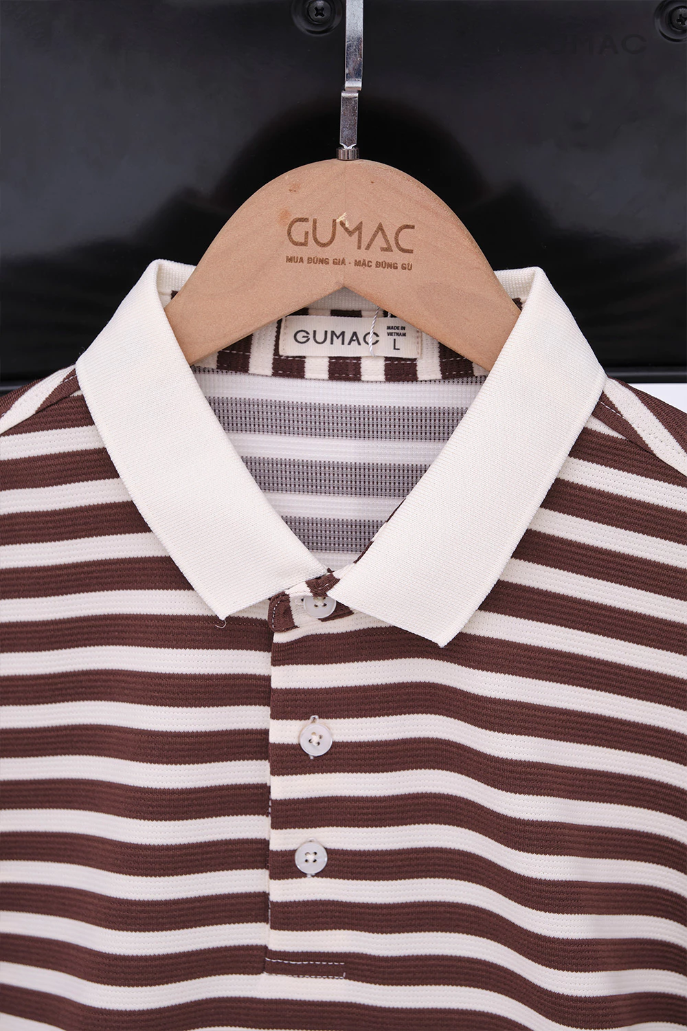 Áo Polo Nam GUMAC Áo Thun Nam Có Cổ Phom Suông Họa Tiết Kẻ Sọc Chất Thun Co Giãn PLNF01012