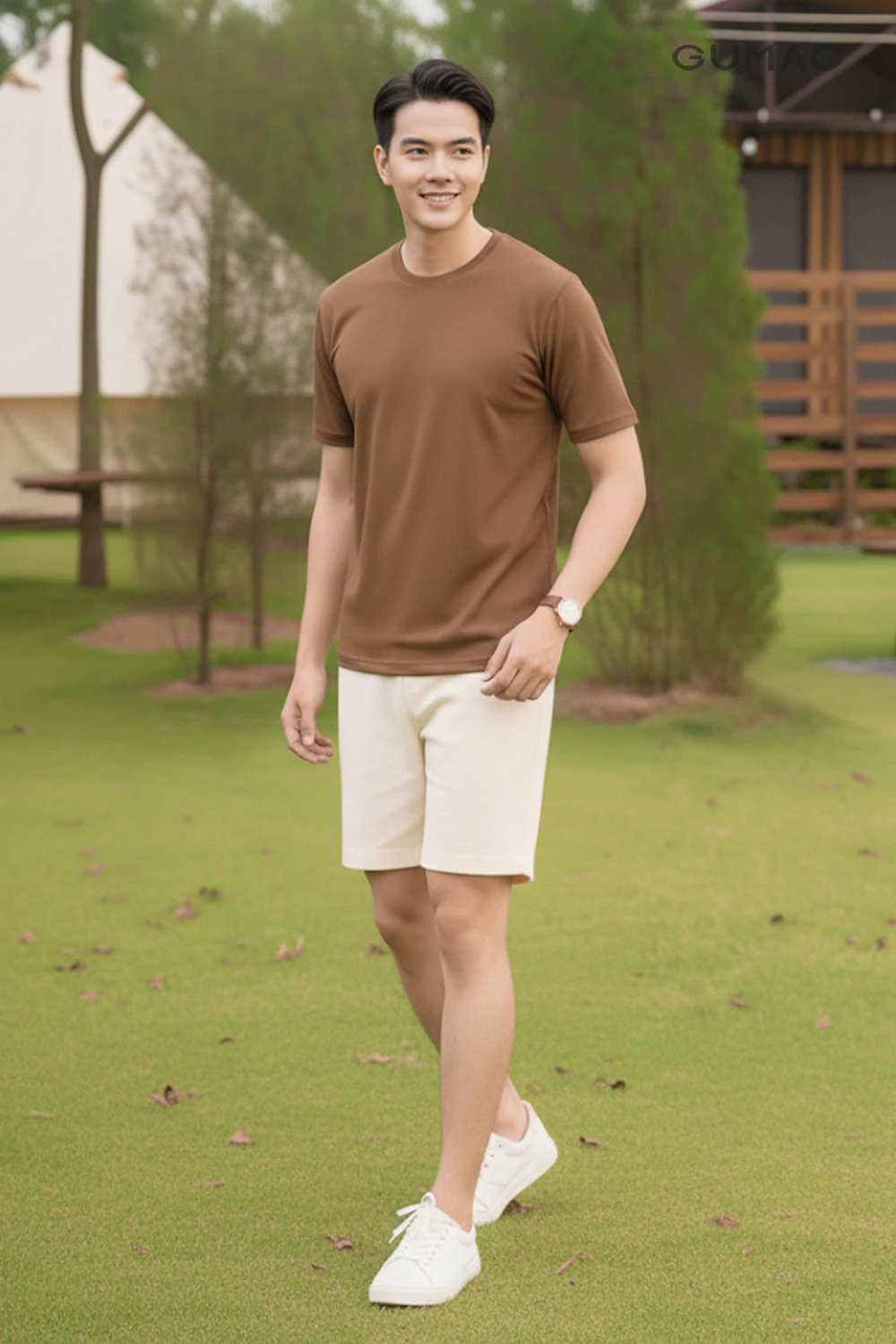 Áo Thun Nam GUMAC Cổ Tròn Form Suông Tay Ngắn Chất Vải Thun Co Giãn 4 Chiều LATNF0914