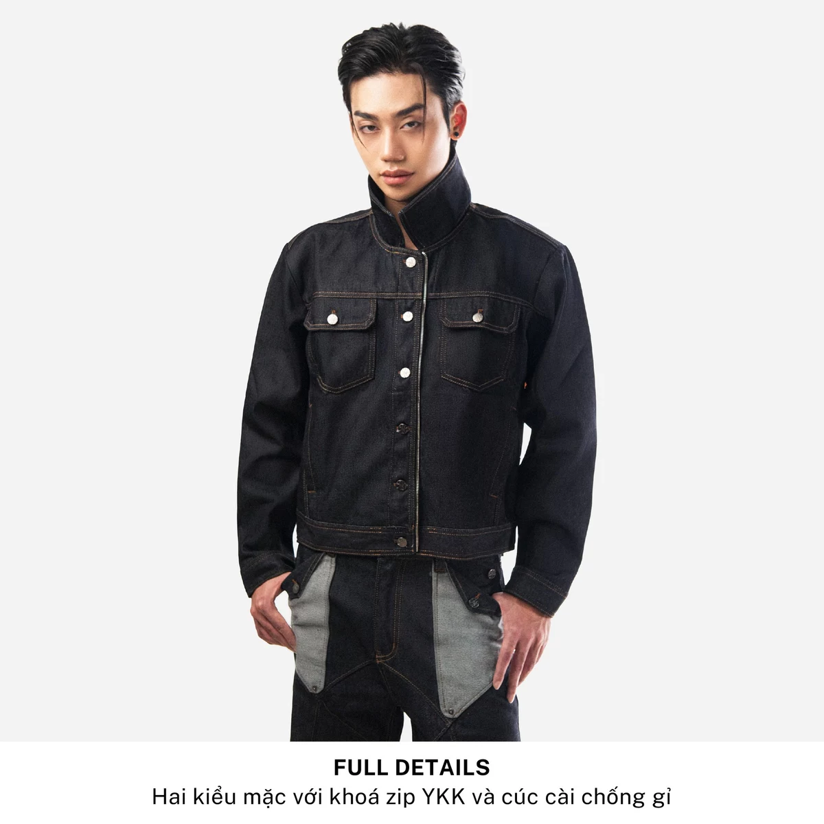 Áo Khoác Bò SNAZZY Unisex Chất Liệu Denim Chính Hãng - CORE RAW DENIM