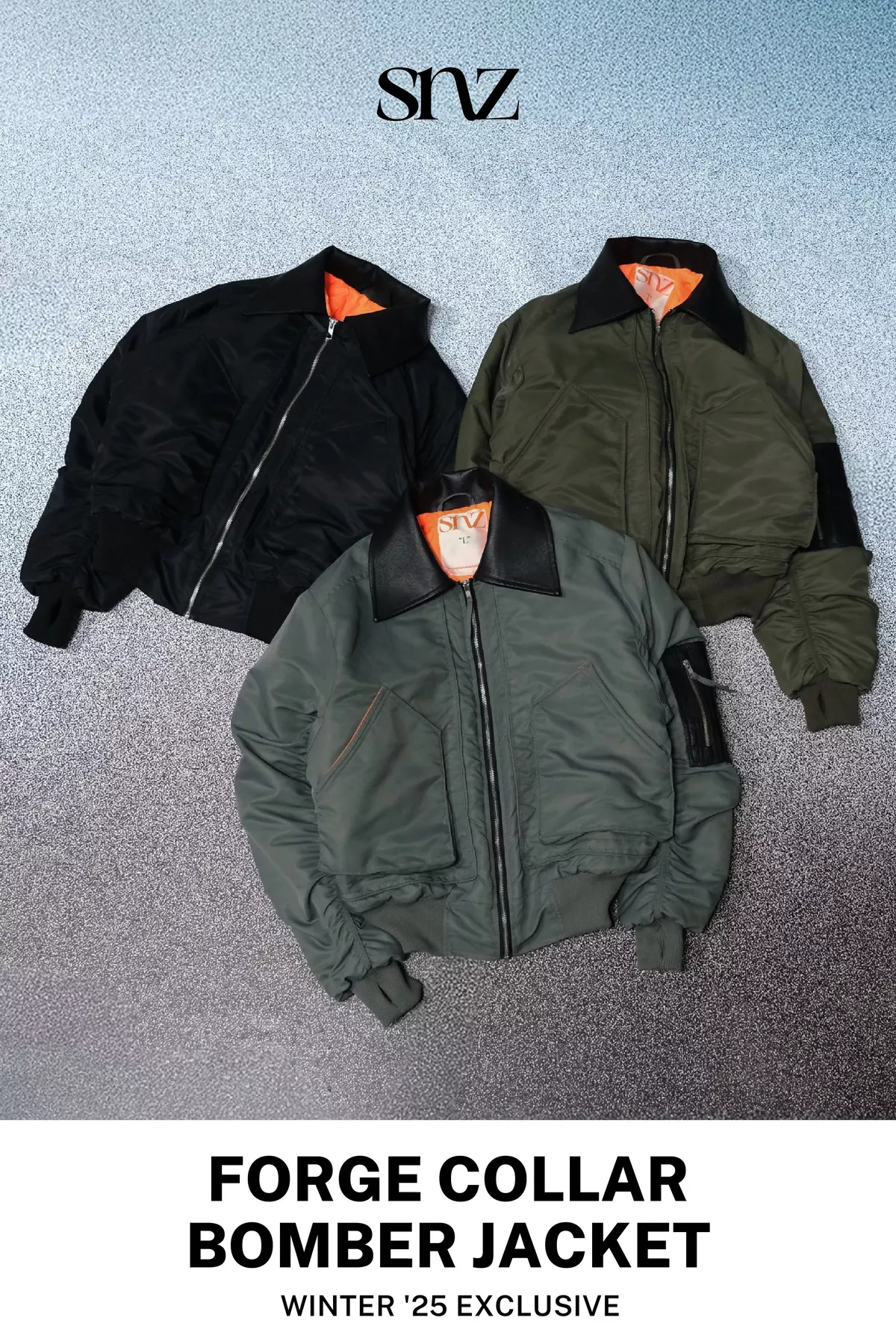 Áo Khoác Bomber SNAZZY Unisex Vải Gió Pilot Chần Bông Chính Hãng - FORGE COLLAR