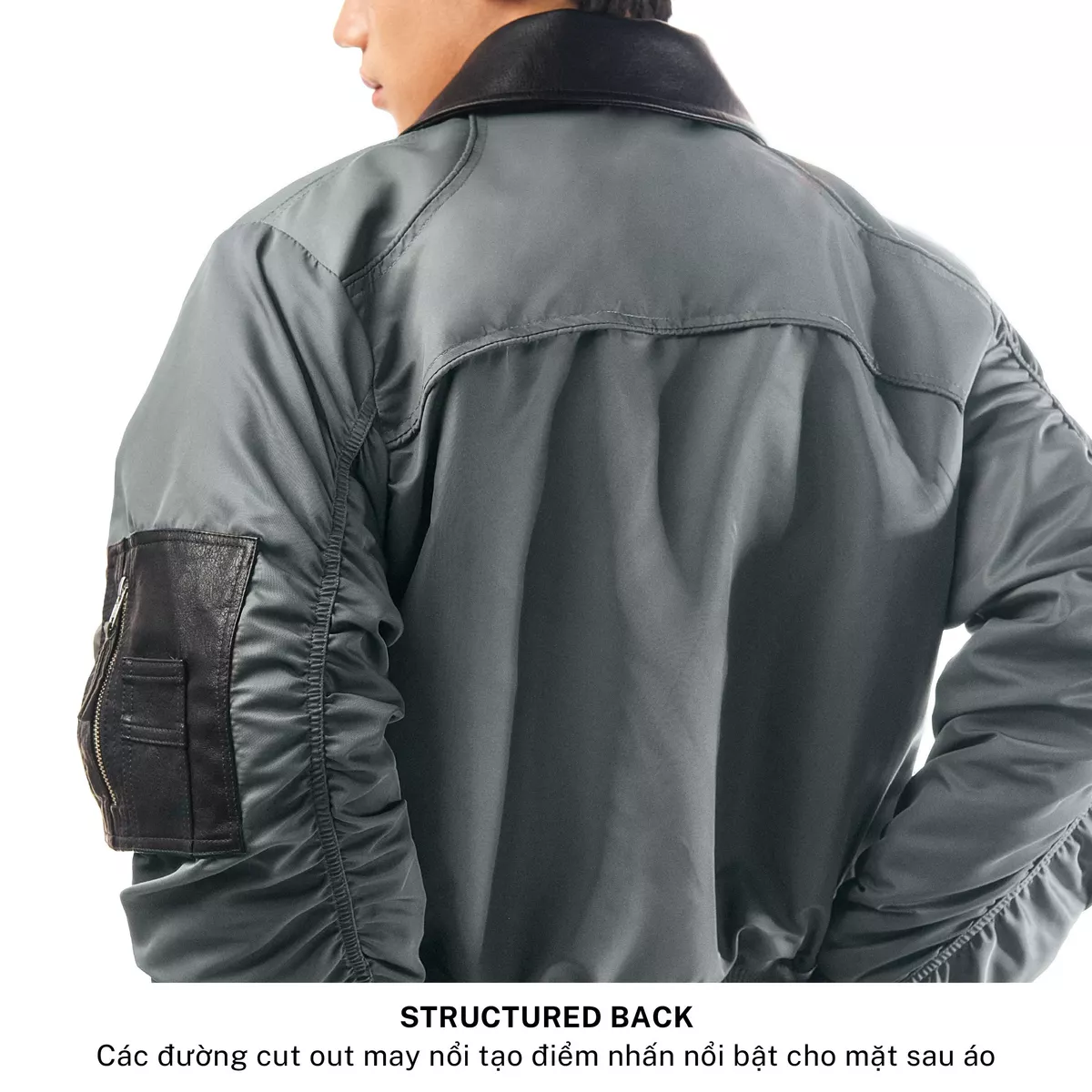 Áo Khoác Bomber SNAZZY Unisex Vải Gió Pilot Chần Bông Chính Hãng - FORGE COLLAR