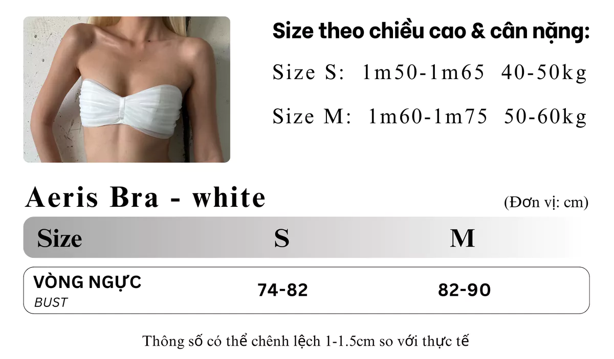 TSUN - Aeris Bra Áo Ngực Nữ Lưới Trắng Xếp Li Lót Satin Cách Điệu Cá Tính