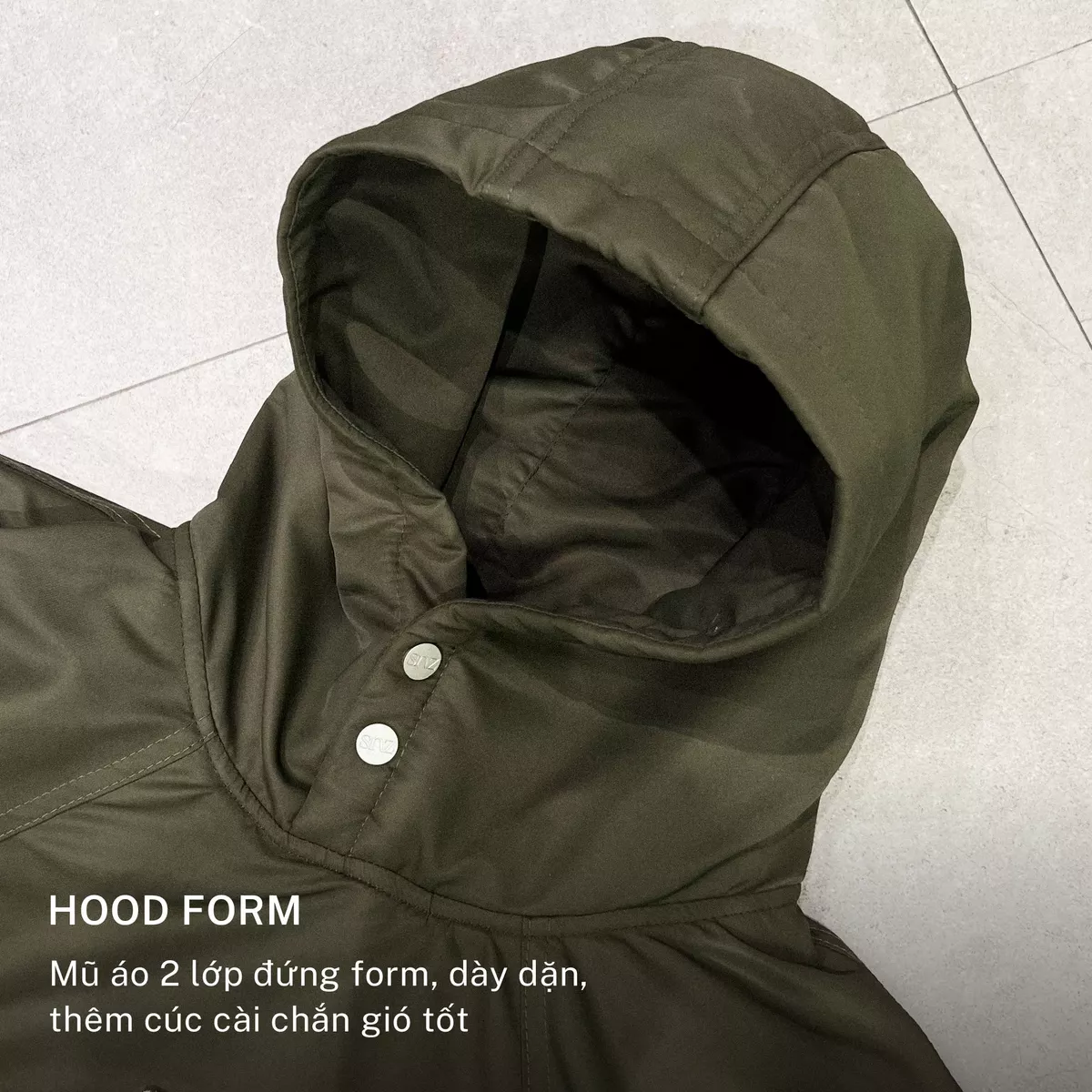 Áo Hoodie Bomber SNAZZY Unisex Vải Gió Pilot Chần Bông Chính Hãng - BOMBER HD
