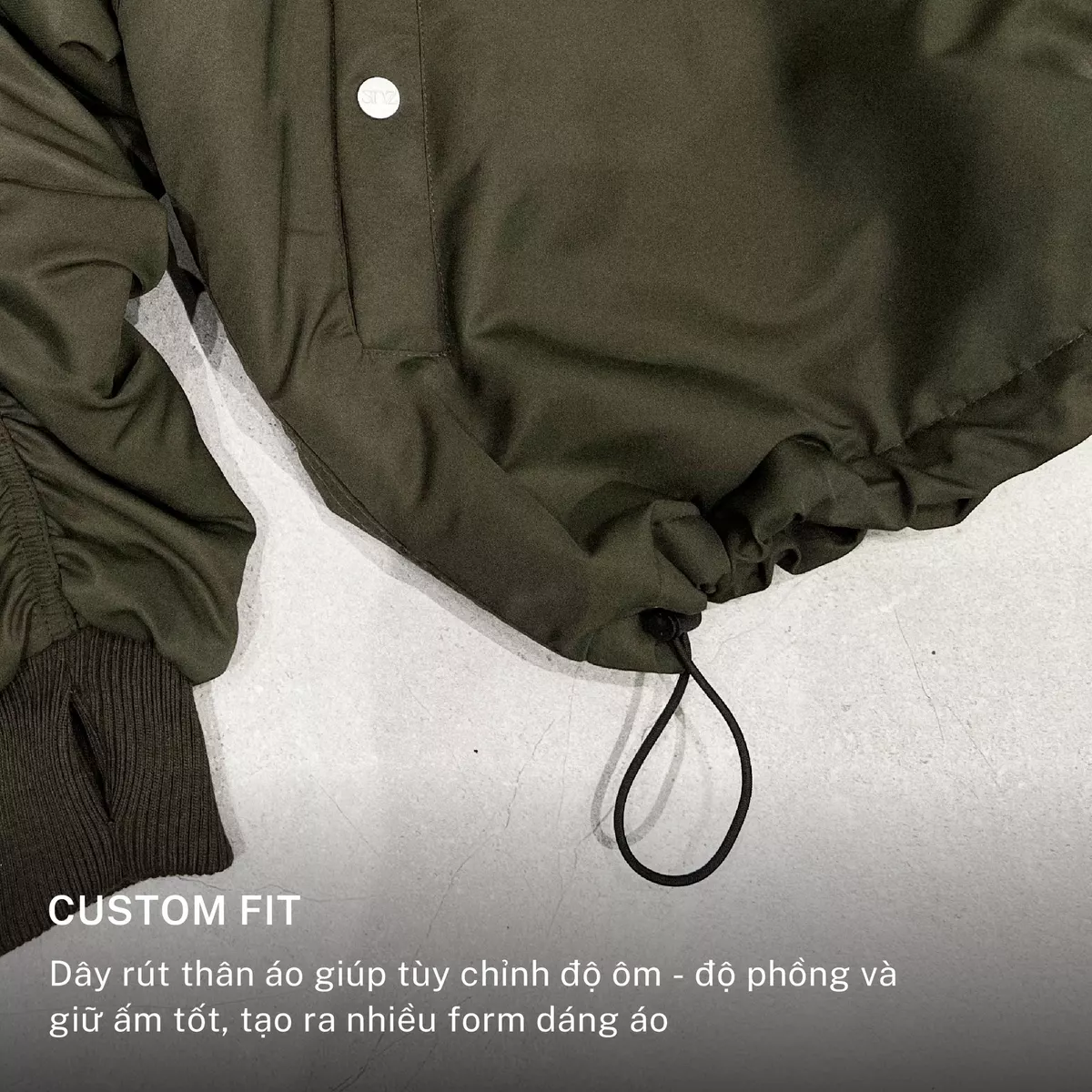Áo Hoodie Bomber SNAZZY Unisex Vải Gió Pilot Chần Bông Chính Hãng - BOMBER HD