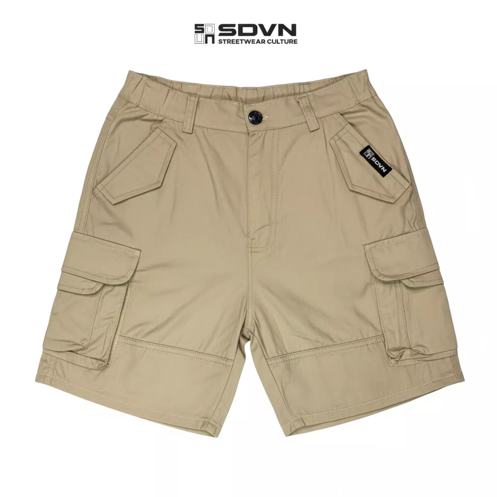Quần Short UNISEX Kaki Túi Hộp SDVN FORM TRÊN GỐI Chất Liệu Kaki Thun Cotton 100% Co Giãn Tốt Mềm Mịn SDVN