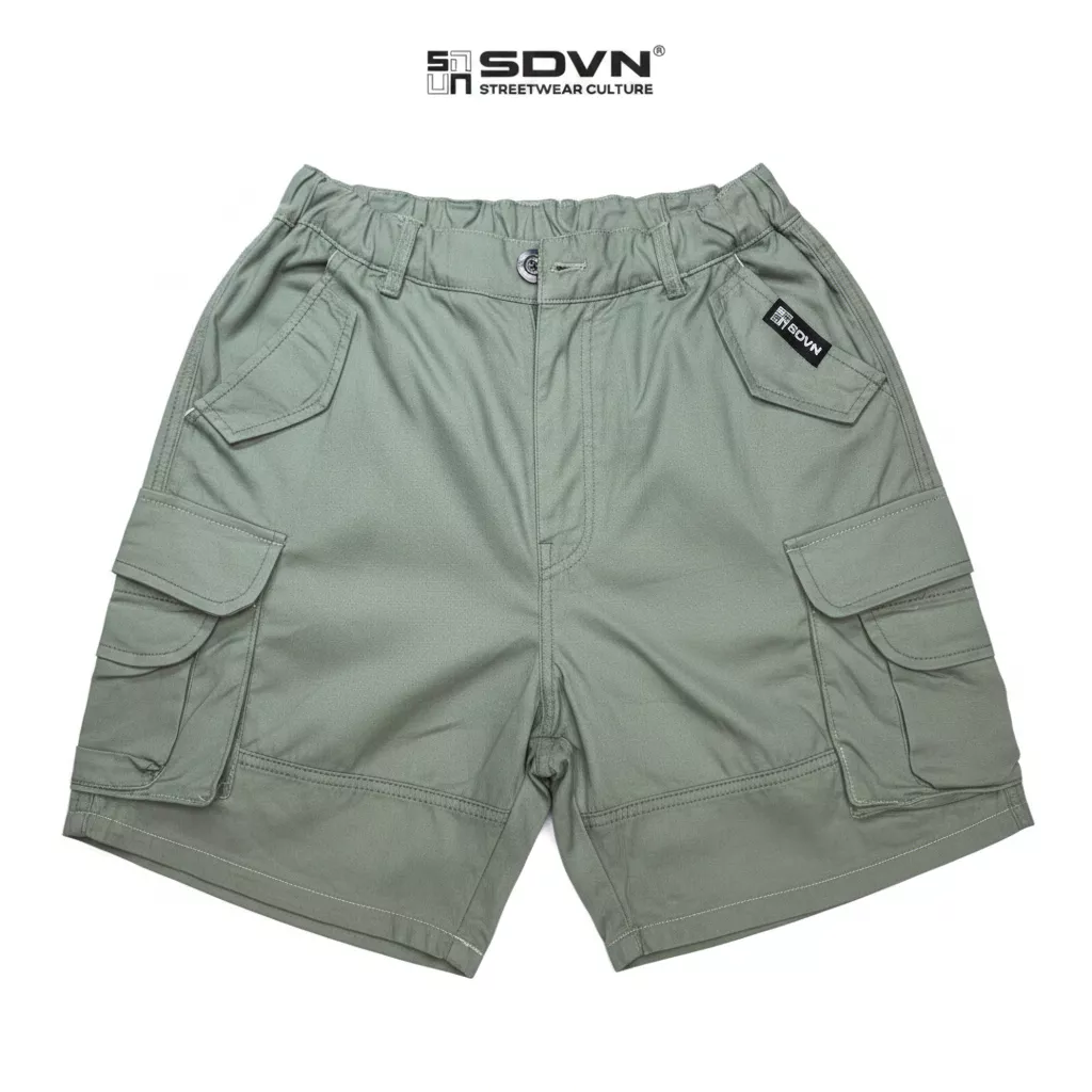 Quần Short UNISEX Kaki Túi Hộp SDVN FORM TRÊN GỐI Chất Liệu Kaki Thun Cotton 100% Co Giãn Tốt Mềm Mịn SDVN