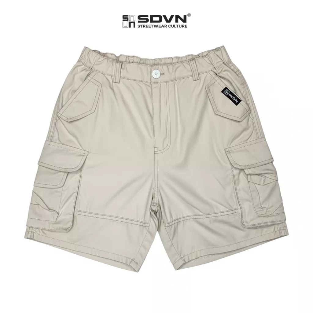Quần Short UNISEX Kaki Túi Hộp SDVN FORM TRÊN GỐI Chất Liệu Kaki Thun Cotton 100% Co Giãn Tốt Mềm Mịn SDVN