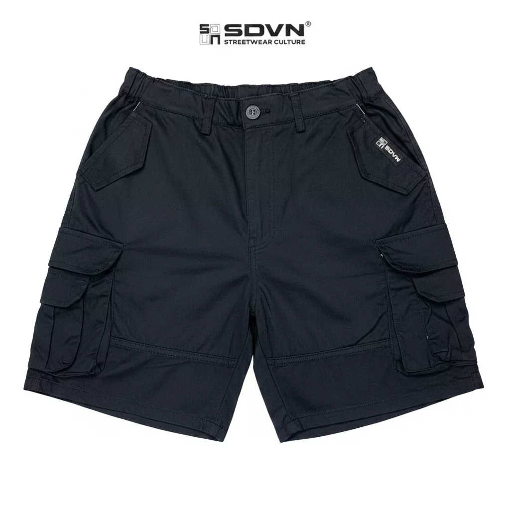 Quần Short UNISEX Kaki Túi Hộp SDVN FORM TRÊN GỐI Chất Liệu Kaki Thun Cotton 100% Co Giãn Tốt Mềm Mịn SDVN