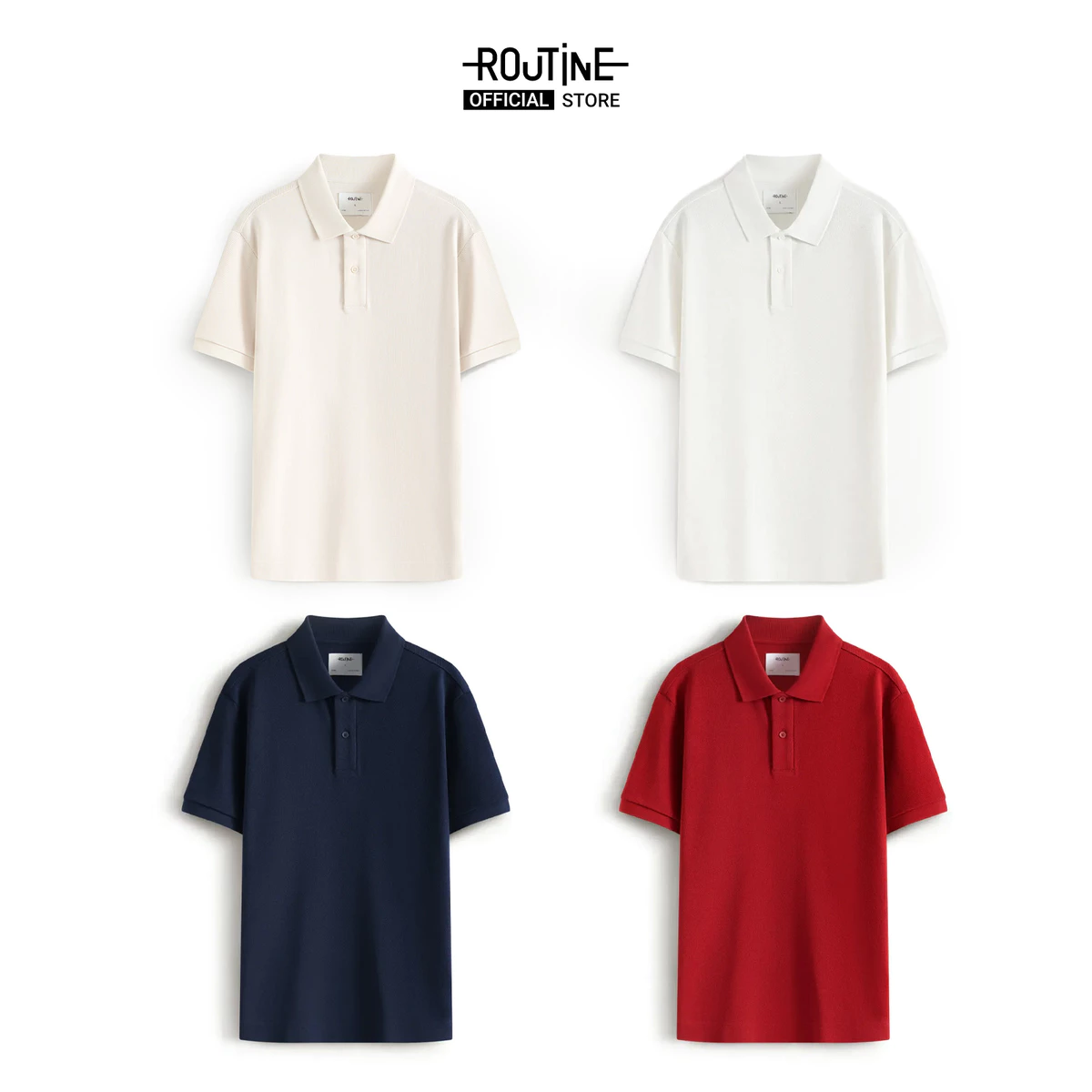Áo Polo Tay Ngắn Nam Trơn 100% Cotton Form Fitted - Routine 10F25POL009