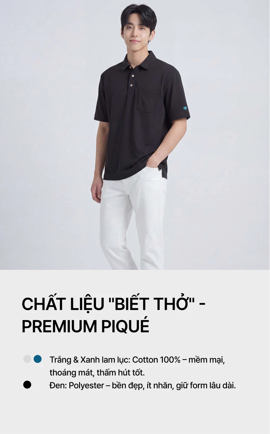 Áo Polo Nam LIMEORANGE Pique Cotton Polo shirts LM26444101