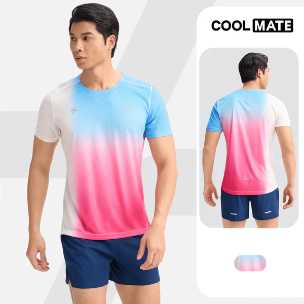 Áo Thun thể thao nam chạy bộ Running Graphic Aero Gradient siêu nhẹ, nhanh khô, thoáng mát Coolmate
