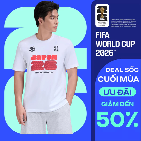 Áo thun Tshirt nam nữ Cotton Compact World Cup Japan Edition 26, Áo cổ vũ đội tuyển Nhật thoáng khí