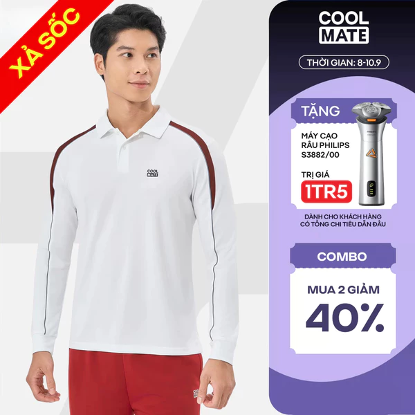 Áo polo dài tay thể thao Teamwear Pickleball Promax Flexline Active thấm hút, giữ ấm Coolmate