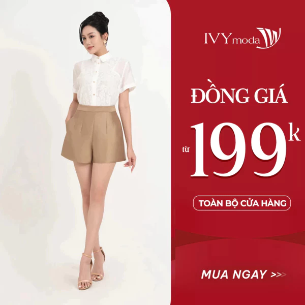 Quần short basic ống suông nữ IVY moda MS 20M8676